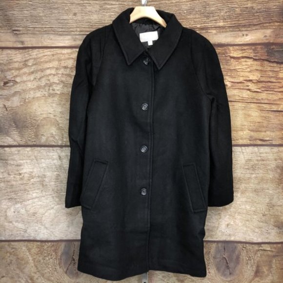 Woman Within Jackets & Blazers - Woman Within Size 20W Wool Blend Black Trench Coat